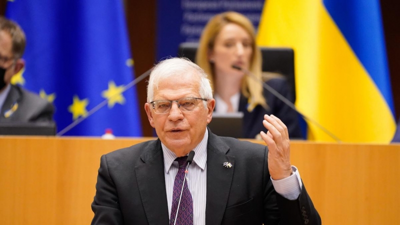 El Alto Representante de la Unión Europea para Asuntos Exteriores y Política de Seguridad, Josep Borrell, pronuncia un discurso en el Parlamento Europeo el pasado 1 de marzo de 2022.