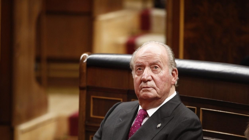 El rey emérito don Juan Carlos I en el Congreso de los Diputados, en el acto conmemorativo del 40º aniversario de la Constitución de 1978. E.P./Eduardo Parra