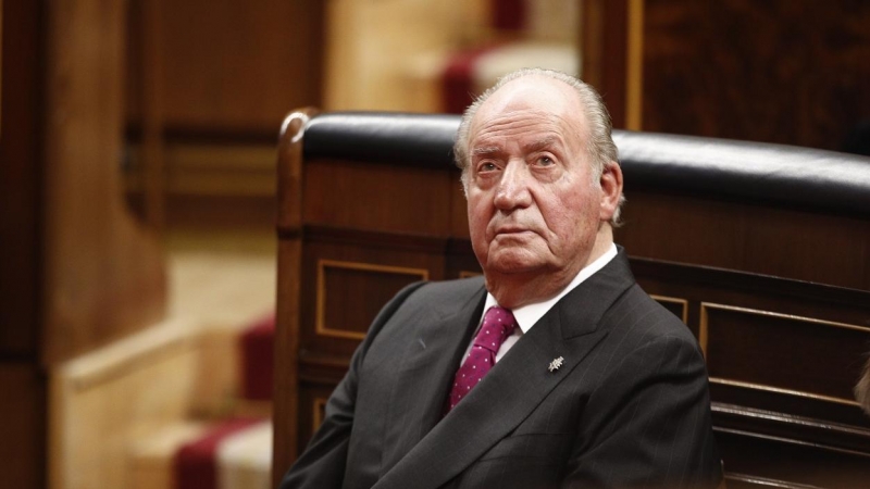 El rey emérito don Juan Carlos I en el Congreso de los Diputados, en el acto conmemorativo del 40º aniversario de la Constitución de 1978. E.P./Eduardo Parra