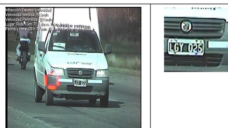 La camioneta Fiat Fiorino LGY 025, captada por las cámaras de tráfico de Buenos Aires.