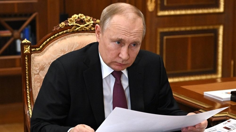 31/03/2022. El presidente de Rusia, Vladimir Putin, durante una reunión en el Kremlin.