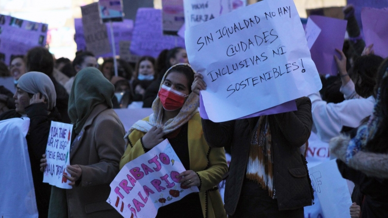 8/03/2022-Foto de la manifestación del Día de la Mujer, el 8 de marzo, en Salamanca
