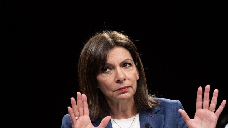 Anne Hidalgo, durante un mitin en Rennes el pasado 11 de marzo de 2022.