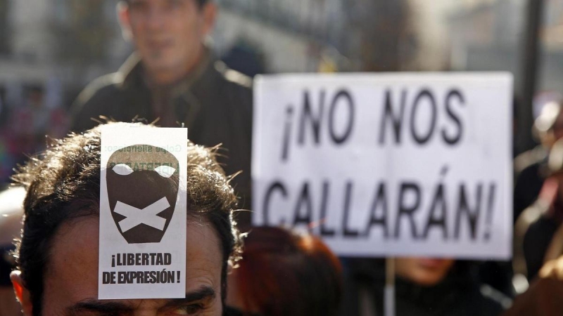 Protesta contra las 'leyes mordaza'.