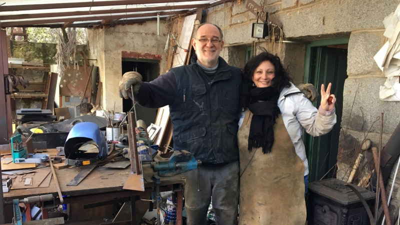 La pintora y fotógrafa Yolanda Lalonso y el escultor Leandro Alonso