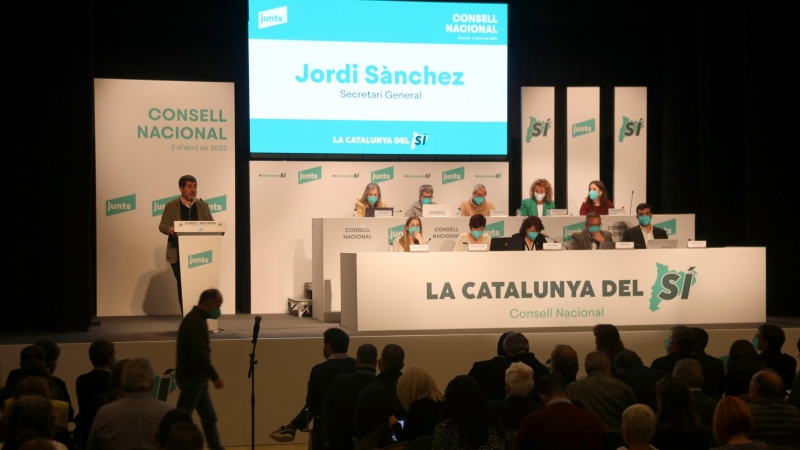 Jordi Sànchez durant la seva intervenció al Congrés d'Alcarràs.