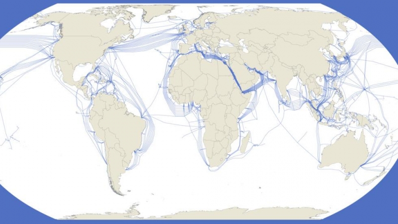 Los cables submarinos en el mundo.