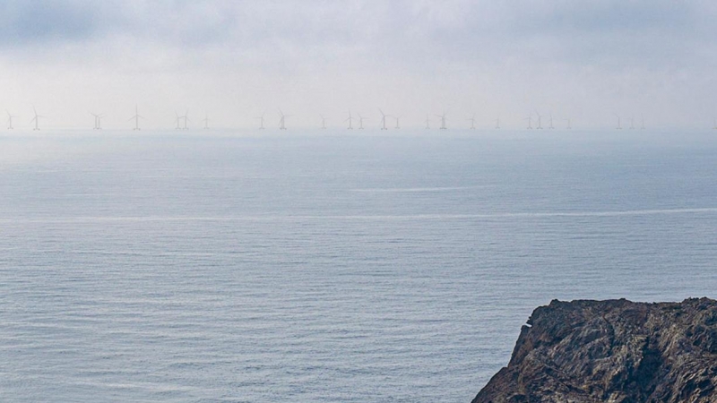 Recreació feta pels promotors del parc eòlic marí sobre com es veurà des del cap de Creus .