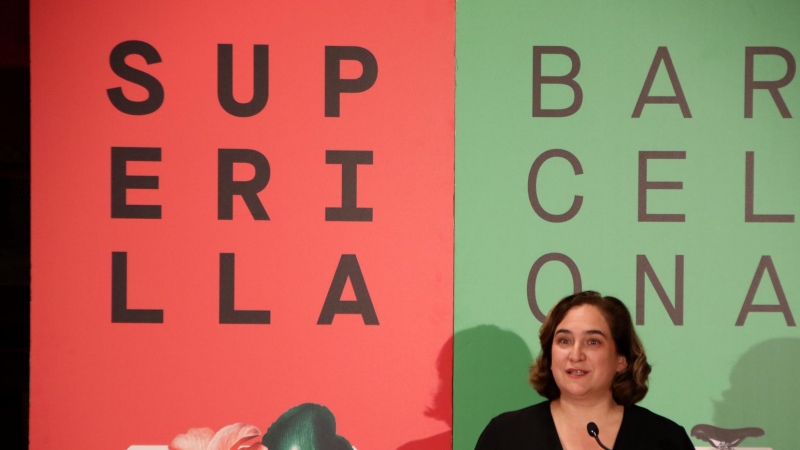 L'alcaldessa Ada Colau en un acte a l'Ajuntament de Barcelona per parlar del projecte Superilla.