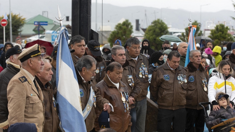 18/4/22-Veteranos de guerra en el 40 aniversario de la Guerra de las Malvinas, a 4 de abril de 2022.