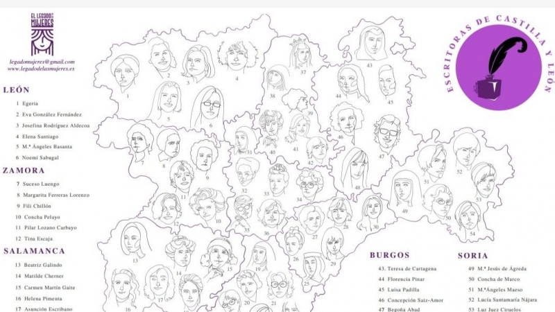 Mapa histórico de escritoras de todas las comunidades autónomas