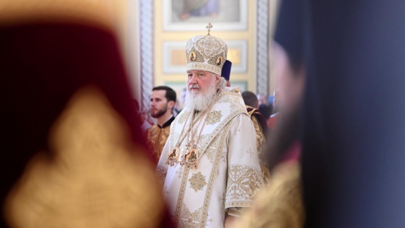 El Patriarca Kiril durante una ceremonia en una imagen fechada el 27 de octubre de 2019 en Moscú.