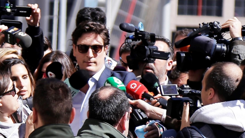 Luis Medina, esta mañana a su salida de los juzgados de Plaza de Castilla