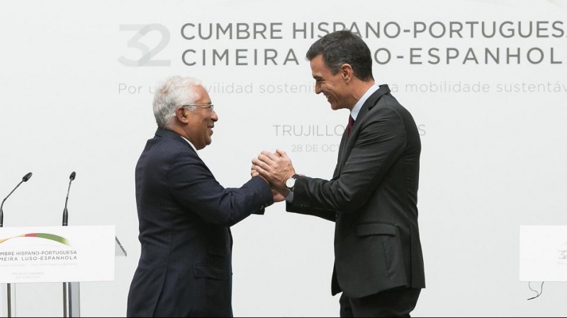 06/05/2022. El primer ministro de Portugal, Antonio Costa y el presidente del Gobierno, Pedro Sánchez, comparecen en rueda de prensa, en la XXXI Cumbre Hispano-Portuguesa, a 28 de octubre de 2021.