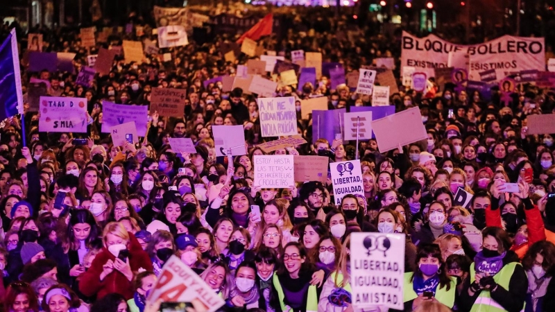 Manifestación por el Día de la Mujer en Madrid, a 8 de marzo de 2022.