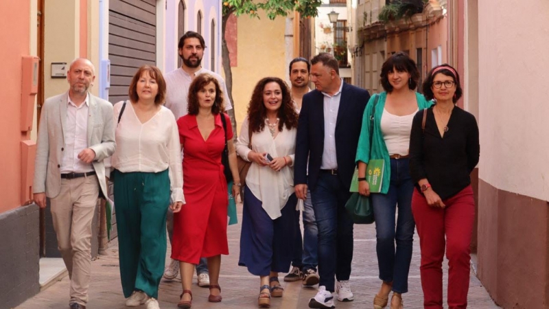 Inma Nieto, con los líderes de los partidos que conforman Por Andalucía.