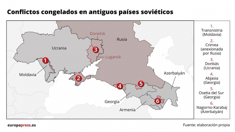 Mapa conflictos antigua URSS