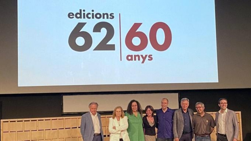 Acto de celebración del sexagésimo aniversario de la editorial Edicions 62 en Barcelona.