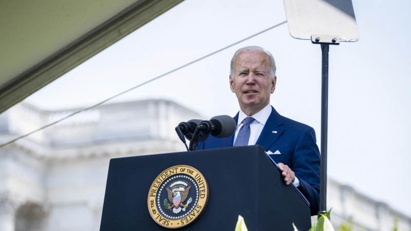 El presidente estadounidense, Joe Biden, este domingo 15 de mayo en Washington.