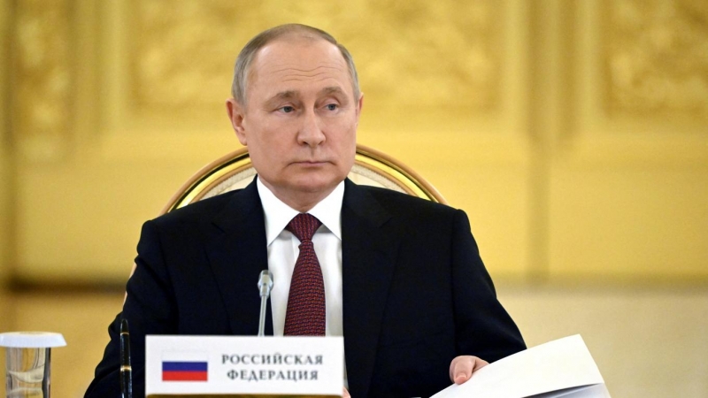 18/05/2022 - El presidente ruso, Vladímir Putin, asiste a la cumbre de la Organización del Tratado de Seguridad Colectiva (OTSC) en el Kremlin en Moscú, Rusia, el 16 de mayo de 2022.