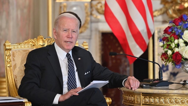 El presidente de los Estados Unidos, Joe Biden, interviene en la reunión cumbre entre Japón y Estados Unidos en el Palacio de Akasaka, a 23 de mayo de 2022.