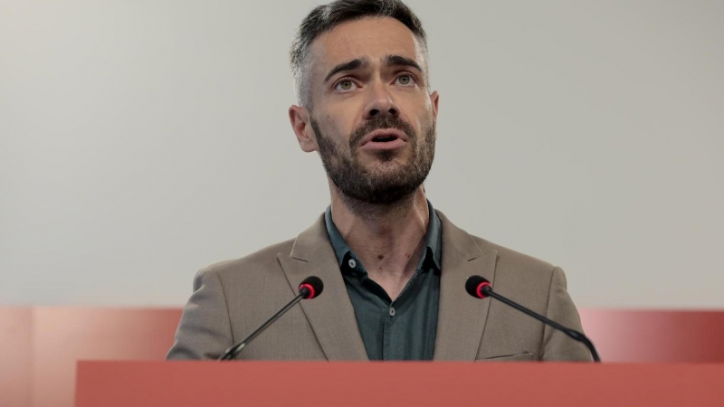 El portavoz de la ejecutiva federal del PSOE, Felipe Sicilia, durante la rueda de prensa ofrecida el pasado viernes en la sede del PSPV-PSOE.