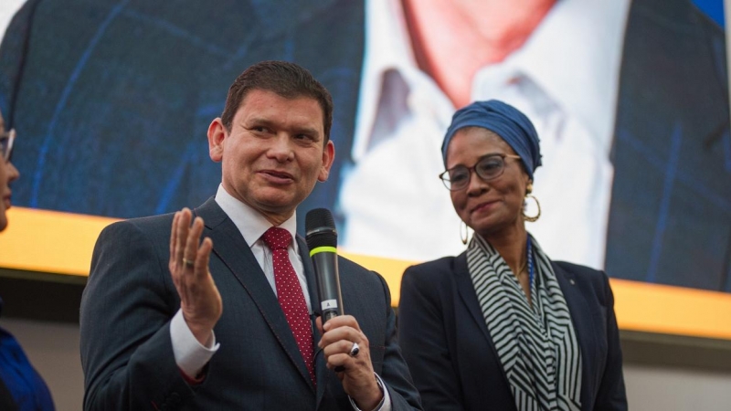 22/05/2022 El candidato a las elecciones presidenciales, John Milton Rodríguez, junto a la candidata a la vicepresidencia, Sandra de las Lajas Torres Paz, a 11 de marzo de 2022.