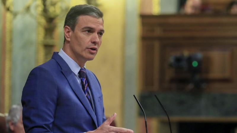 26/05/2022.- El presidente del Gobierno, Pedro Sánchez interviene este jueves en el Congreso para dar cuenta del espionaje con Pegasus sufrido por él mismo y por líderes independentistas, un caso que había abierto una profunda brecha con sus socios parla