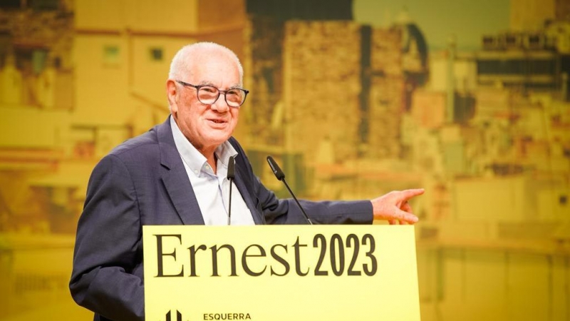 28/05/2022 - Ernest Maragall, en l'acte en què ha estat proclamat candidat d'ERC a Barcelona per a les eleccions municipals de l'any vinent.