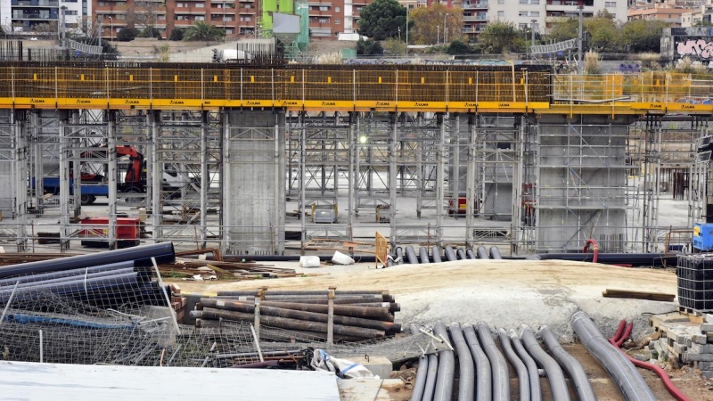 Obras de construcción de la futura estación de La Sagrera, en Barcelona, a 8 de diciembre de 2020.