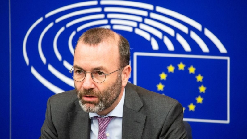 El presidente del Partido Popular Europeo (PPE), Manfred Weber, en el Parlamento Europeo, a 12 de febrero de 2020.