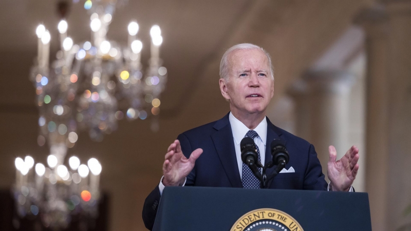 El presidente de EEUU, Joe Biden, se dirige a la nación para pedir que se prohiban las armas de asalto en EEUU este 3 de junio de 2022.