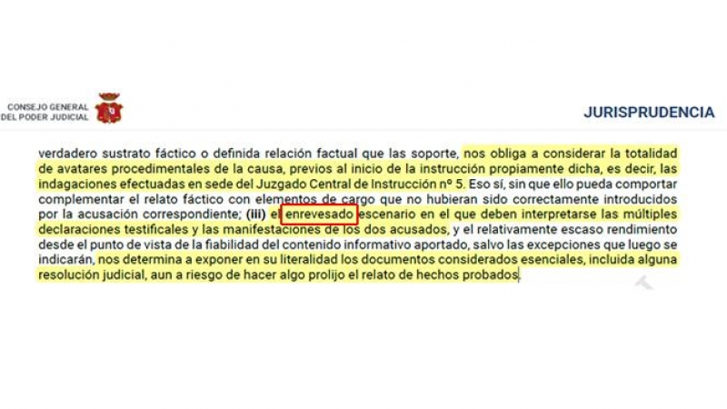 Sentencia del Juzgado de Instrucción nº 11 de Madrid, presidido por el magistrado Juan Javier Pérez, en la que se define el caso 'Pendrive' como 'enrevesado'