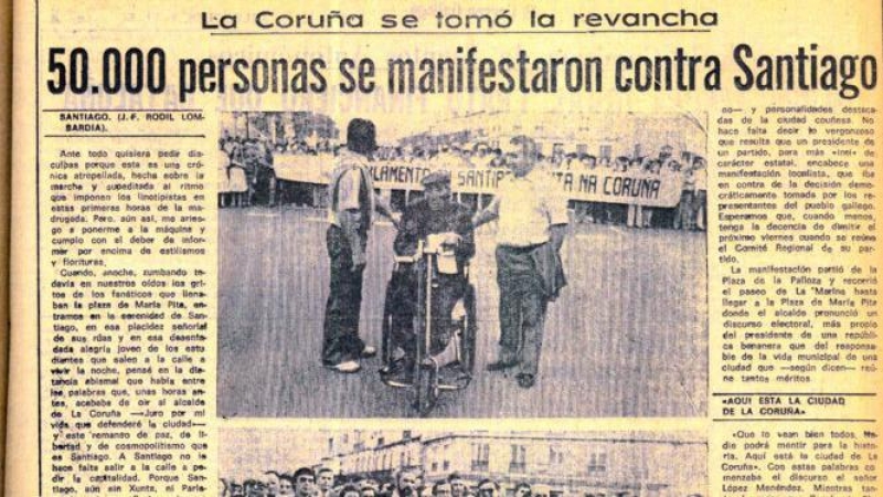 6/6/22 Crónica de la manifestación en A Coruña por la capitalidad publicada en el diario compostelano 'El Correo Gallego'.