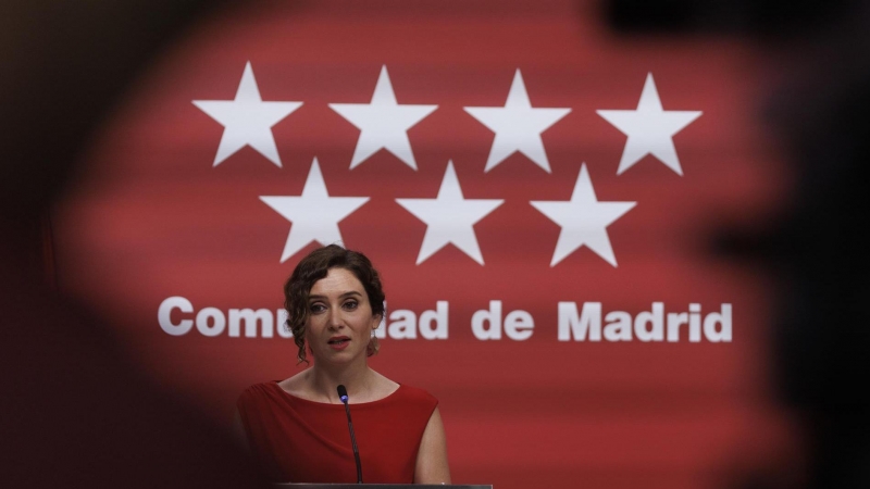 La Presidenta de la Comunidad de Madrid, Isabel Díaz Ayuso, comparece este lunes en rueda de prensa para explicar el contenido del recurso que la Comunidad de Madrid va a presentar ante el Tribunal Supremo por el currículo de Bachillerato que fija la Ley