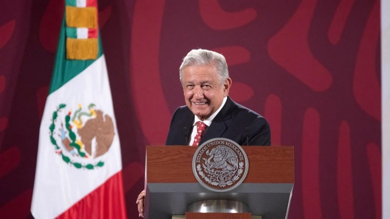 06/06/2022. El presidente de México, Andrés Manuel López Obrador, atiende a la prensa en Palacio Nacional, a 6 de junio de 2022 en Ciudad de México.
