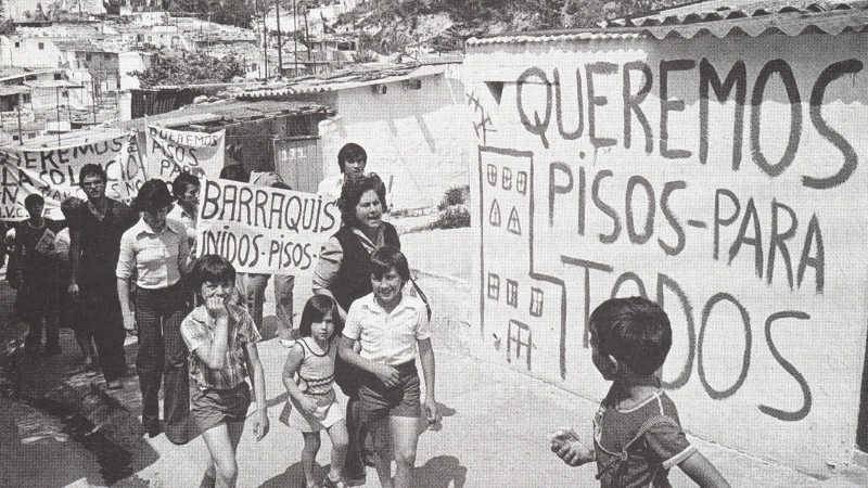 13/06/1976 - Manifestació de barraquistes del Carmel el 1976, per reclamar un habitatge digne.