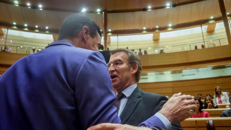 Sánchez y Feijóo en el Senado