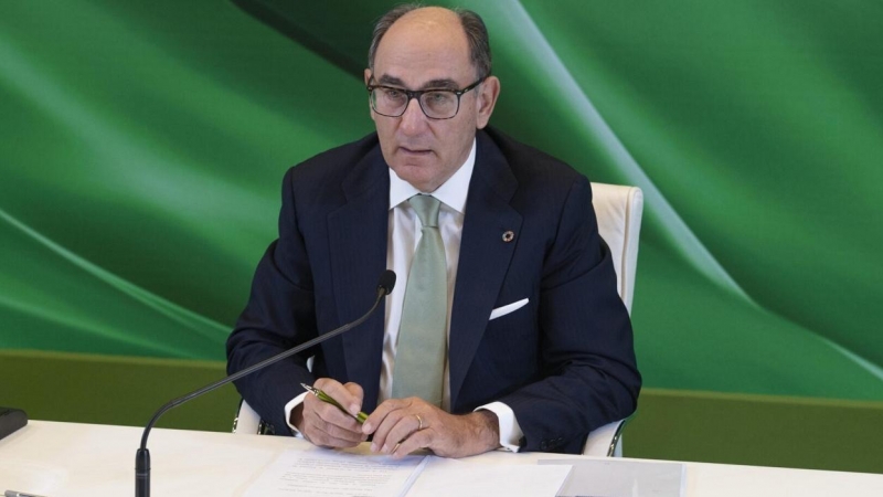 El presidente de Iberdrola, Ignacio Sánchez Galán,  durante la junta de accionistas de la eléctrica.