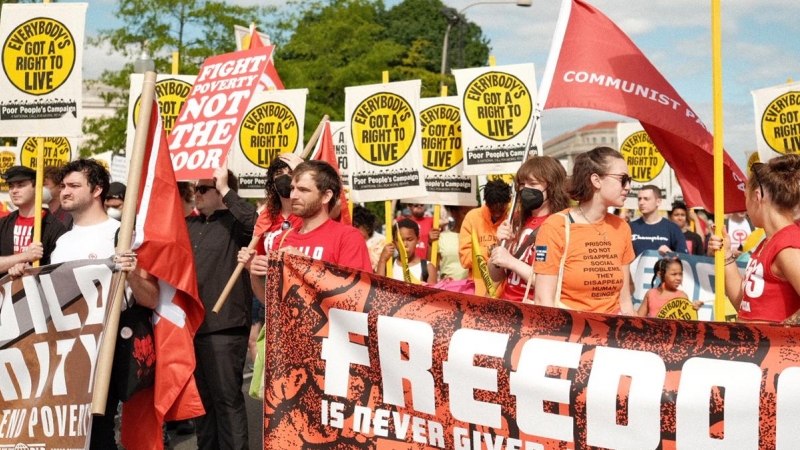 Protesta en Estados Unidos contra la pobreza