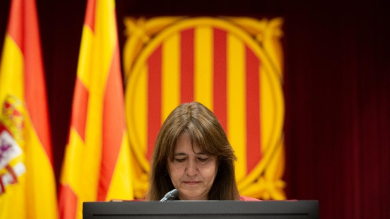 La presidenta del Parlament, Laura Borràs, en una sesión de control, en el Parlament de Cataluña, a 8 de junio de 2022.