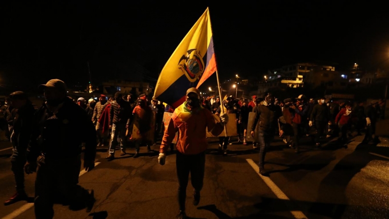 Manifestantes en Quito