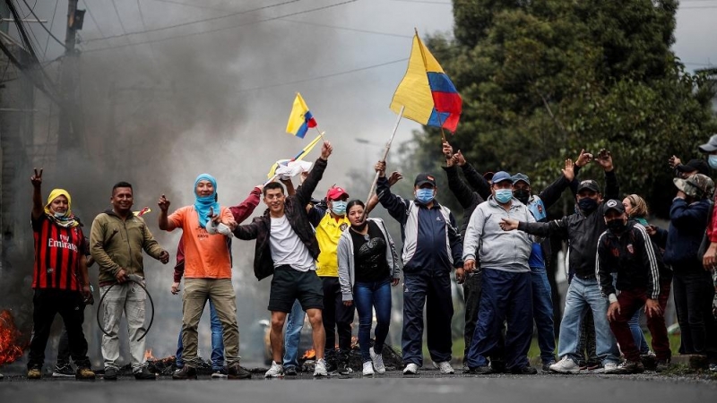 Protestas contra el Gobierno en Quito este sábado 25 de junio de 2022.