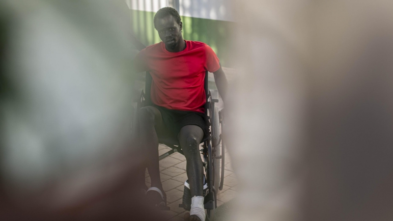 Nasreddin Kenu, sudanés de 19 años, herido durante el salto a la valla de Melilla del pasado viernes, en el que murieron 23 personas, según Marruecos.