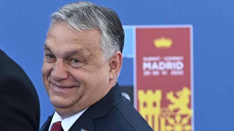 El primer ministro de Hungría, Viktor Orbán, a su llegada a la primera jornada de la cumbre de la OTAN que se celebra este miércoles en el recinto de Ifema, en Madrid.