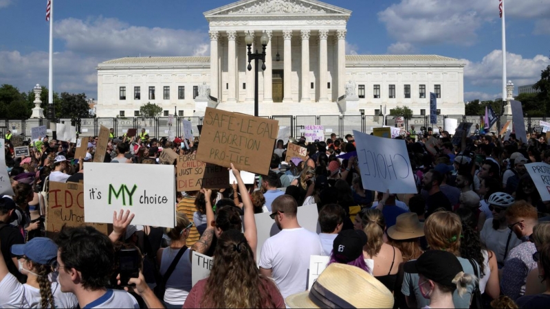 Concentración frente al Supremo de EEUU contra tu fallo sobre el aborto, a 24 de junio de 2022.