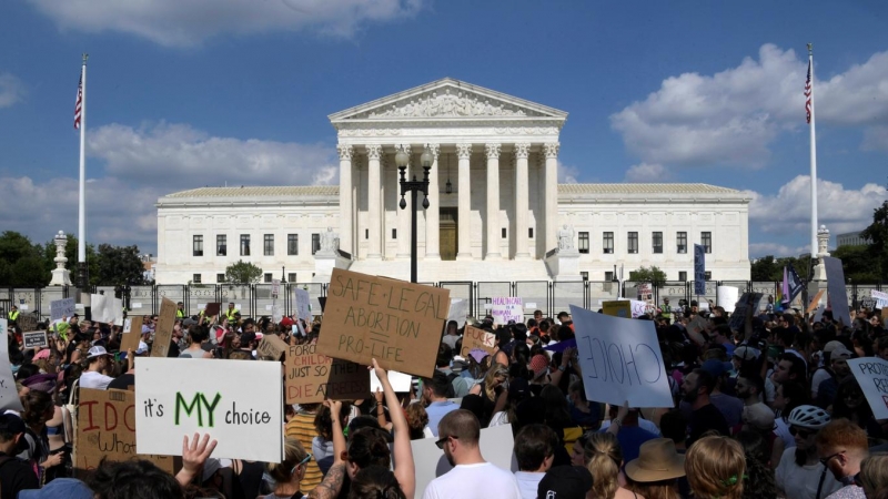 Concentración frente al Supremo de EEUU contra tu fallo sobre el aborto, a 24 de junio de 2022.