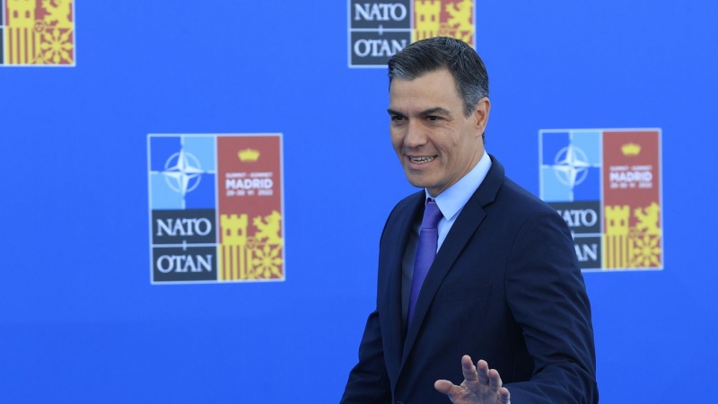 El presidente del Gobierno, Pedro Sánchez, a su llegada a la segunda jornada de la cumbre de la OTAN que se celebra este jueves en el recinto de Ifema, en Madrid.