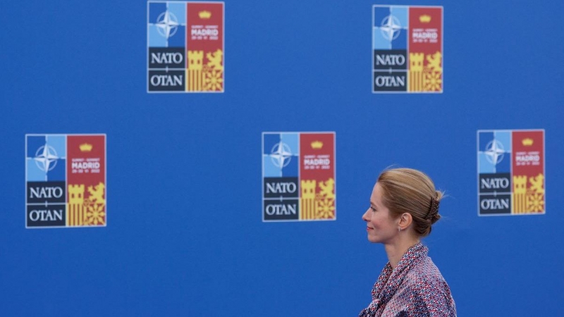 La primera ministra estonia Kaja Kallas asiste a la cumbre de la OTAN en Madrid, España, el 30 de junio de 2022.
