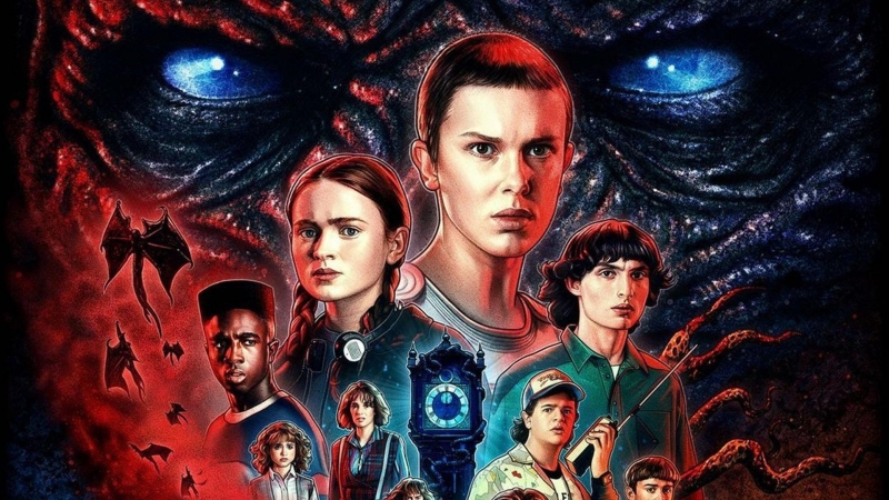 Detalle del cartel de la cuarta temporada de la serie 'Stranger Things'.